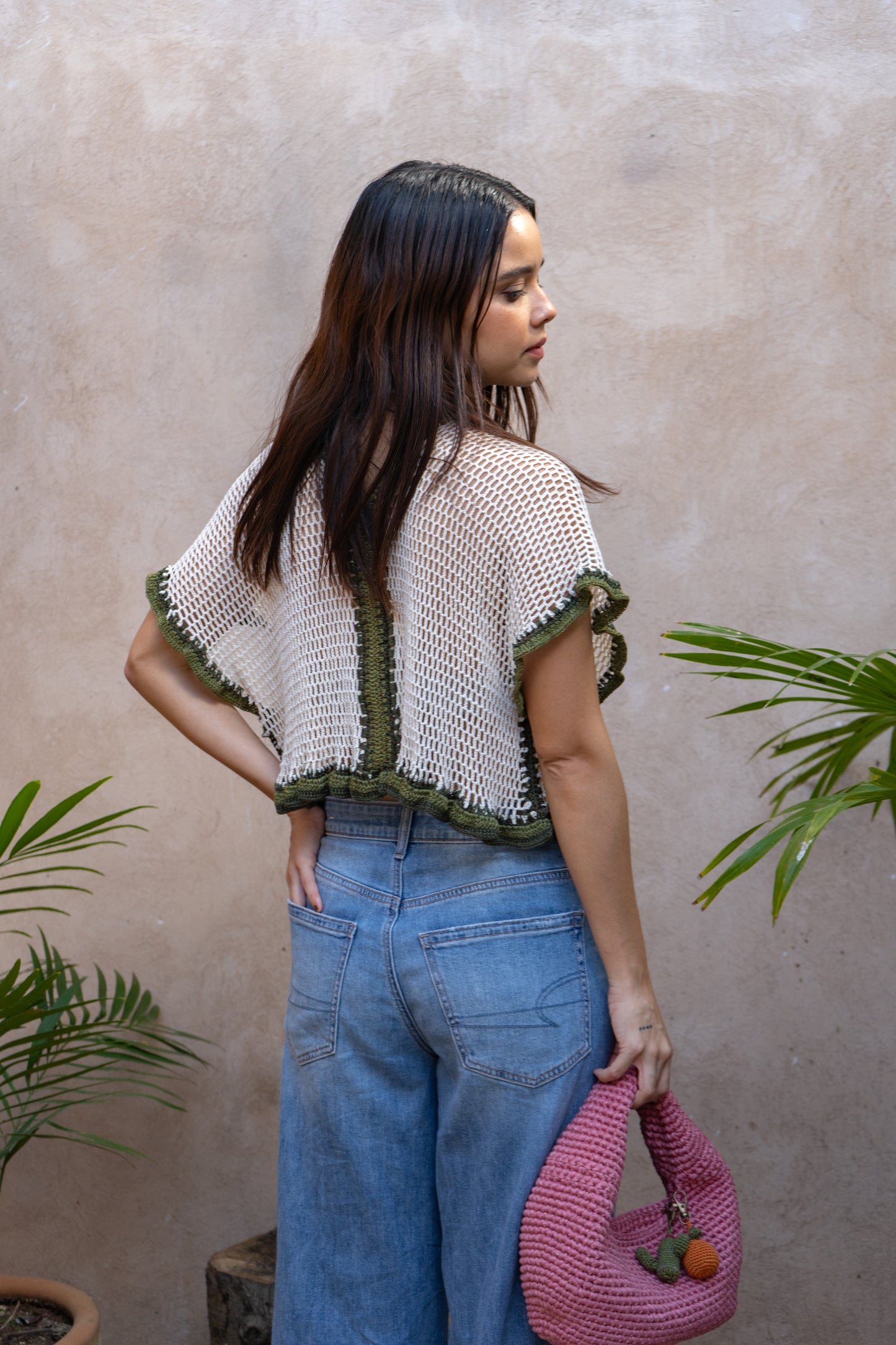 Top Boho Verde